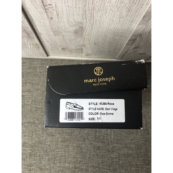 Marc Joseph New York Girls Shoes Size 11 Pink Rose Glimmer Leather Loafers - Picture 8 of 8